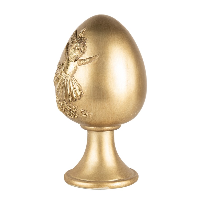 Clayre & Eef Statuetta decorativa Uovo Ø 14x24 cm Color oro Plastica
