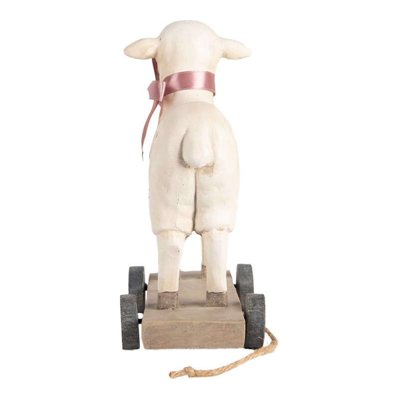 Clayre & Eef Decoratie Beeld Schaap 17x9x20 cm Beige Kunststof