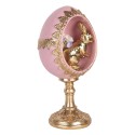 Clayre & Eef Decoratie Beeld Ei 11x10x21 cm Goudkleurig Roze Kunststof
