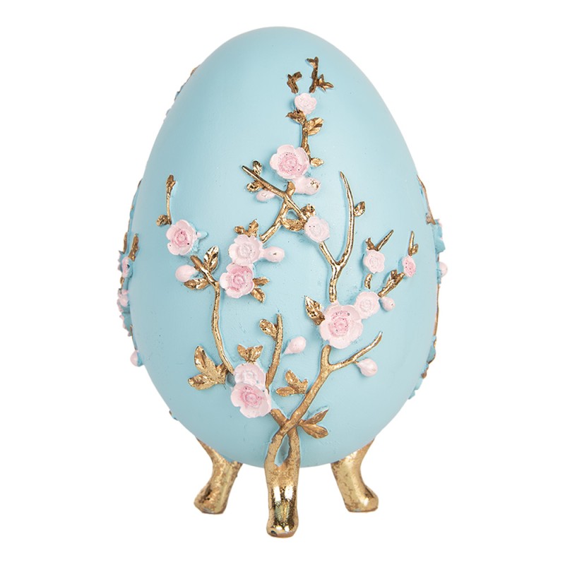 Clayre & Eef Decorative Figurine Egg Ø 12x18 cm Blue Plastic