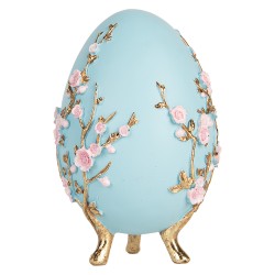 Clayre & Eef Decorative Figurine Egg Ø 12x18 cm Blue Plastic