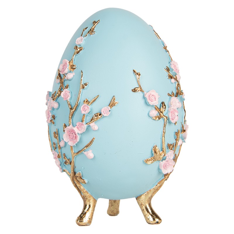 Clayre & Eef Decorative Figurine Egg Ø 12x18 cm Blue Plastic