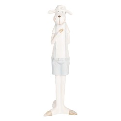 Clayre & Eef Decorative Figurine Sheep 6x4x17 cm White Plastic