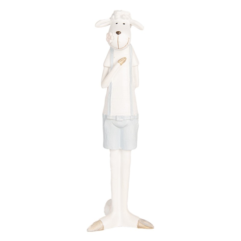 Clayre & Eef Decorative Figurine Sheep 6x4x17 cm White Plastic