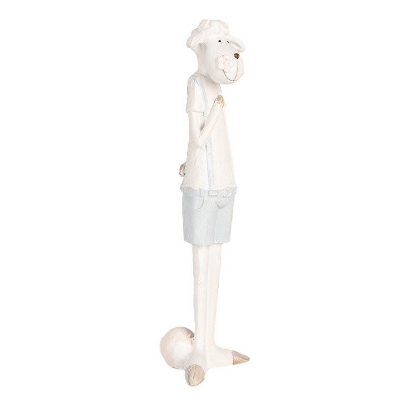 Clayre & Eef Decorative Figurine Sheep 6x4x17 cm White Plastic