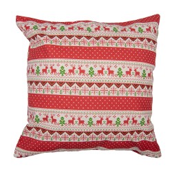 Clayre & Eef Cushion Cover 44x44 cm Red Polyester Cotton Square