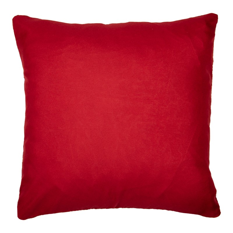 Clayre & Eef Cushion Cover 44x44 cm Red Polyester Square Santa Claus