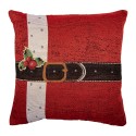 Clayre & Eef Cushion Cover 44x44 cm Red Polyester Cotton Square Santa Claus