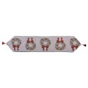 Clayre & Eef Chemin de table de Noël 33x180 cm Beige Polyester Coton