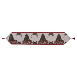 Clayre & Eef Christmas Table Runner 33x180 cm Beige Polyester