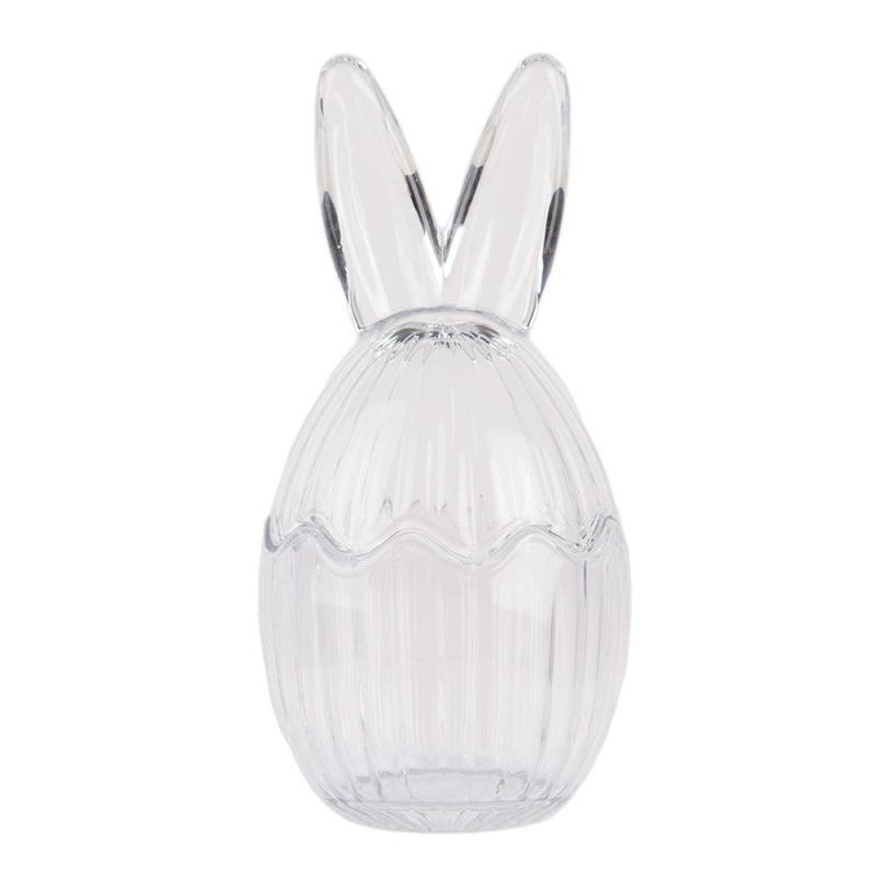 Clayre & Eef Glass Jar Egg Ø 8x17 cm Transparent Glass
