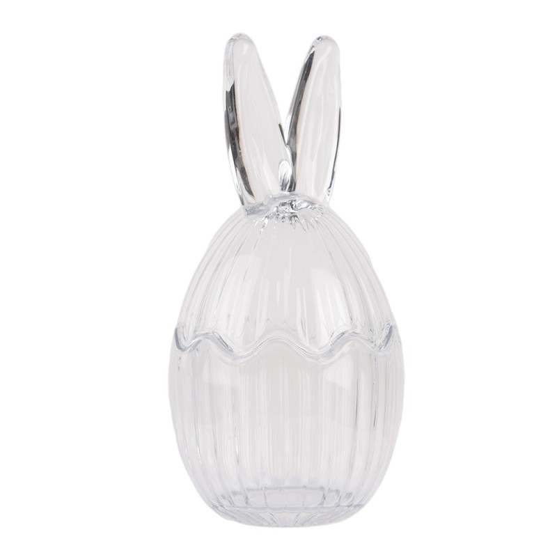Clayre & Eef Glass Jar Egg Ø 8x17 cm Transparent Glass