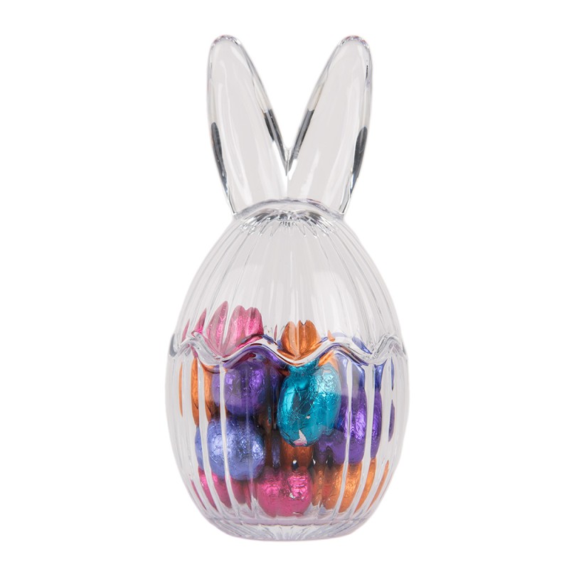 Clayre & Eef Glass Jar Egg Ø 8x17 cm Transparent Glass