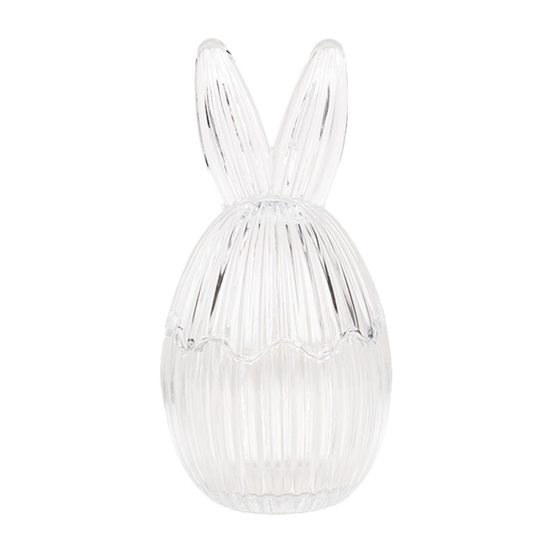 Clayre & Eef Glastopf Ei Ø 9x17 cm Transparant Glas