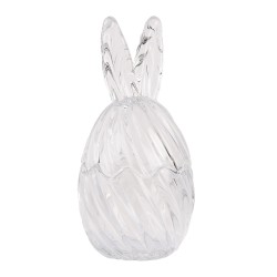 Clayre & Eef Glass Jar Egg Ø 9x17 cm Transparent Glass