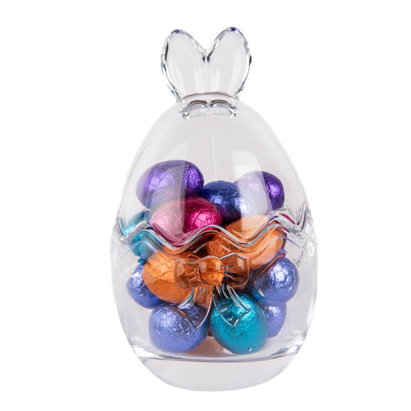 Clayre & Eef Pot en verre Œuf Ø 8x14 cm Transparent Verre