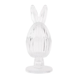 Clayre & Eef Barattolo di vetro Uovo Ø 9x22 cm Trasparente Vetro