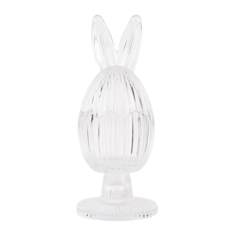 Clayre & Eef Glass Jar Egg Ø 9x22 cm Transparent Glass