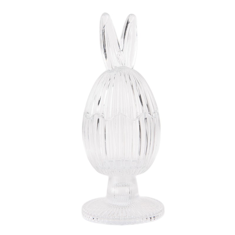 Clayre & Eef Glass Jar Egg Ø 9x22 cm Transparent Glass