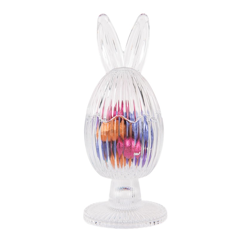 Clayre & Eef Glass Jar Egg Ø 9x22 cm Transparent Glass