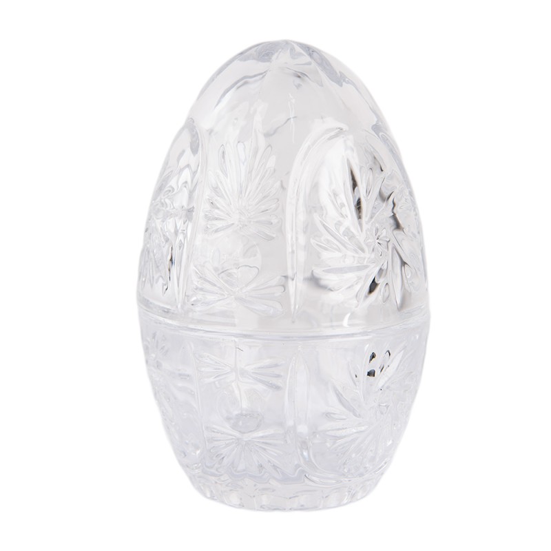 Clayre & Eef Pot en verre Œuf Ø 8x12 cm Transparent Verre