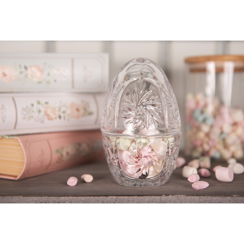 Clayre & Eef Pot en verre Œuf Ø 8x12 cm Transparent Verre