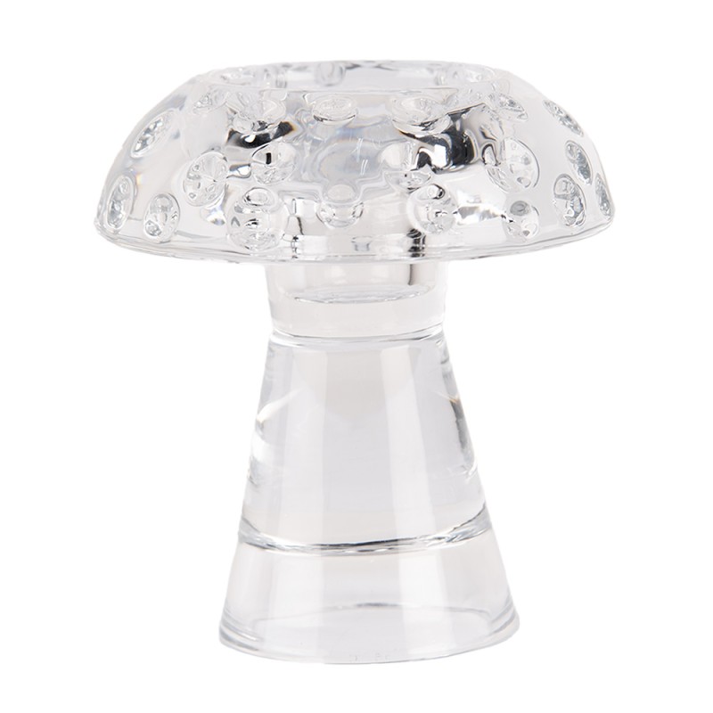 Clayre & Eef Candle holder Ø 10x11 cm Transparent Glass