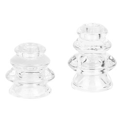 Clayre & Eef Candle holder Ø 8x7 cm Transparent Glass