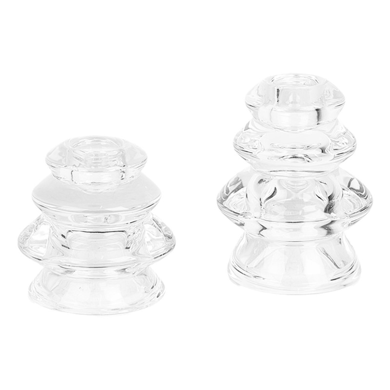 Clayre & Eef Candelabro Ø 8x7 cm Trasparente Vetro