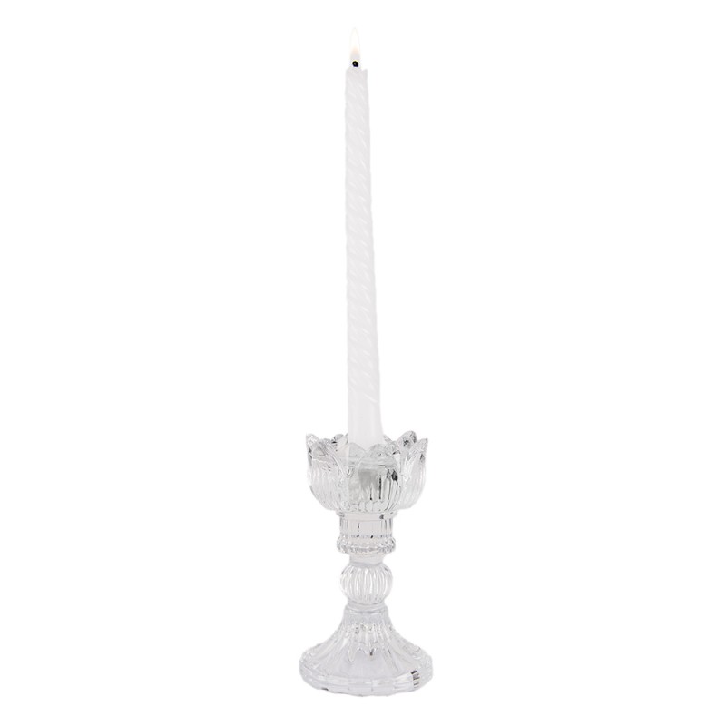 Clayre & Eef Candle holder Ø 8x15 cm Transparent Glass