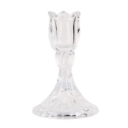 Clayre & Eef Candle holder Ø 8x12 cm Transparent Glass