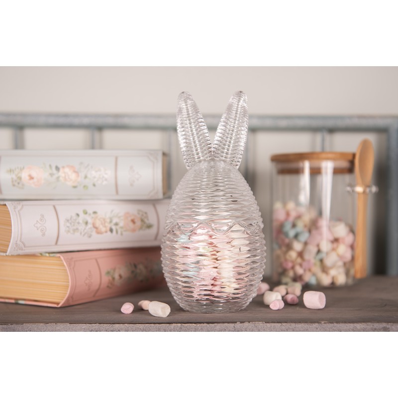 Clayre & Eef Pot en verre Œuf Ø 8x17 cm Transparent Verre