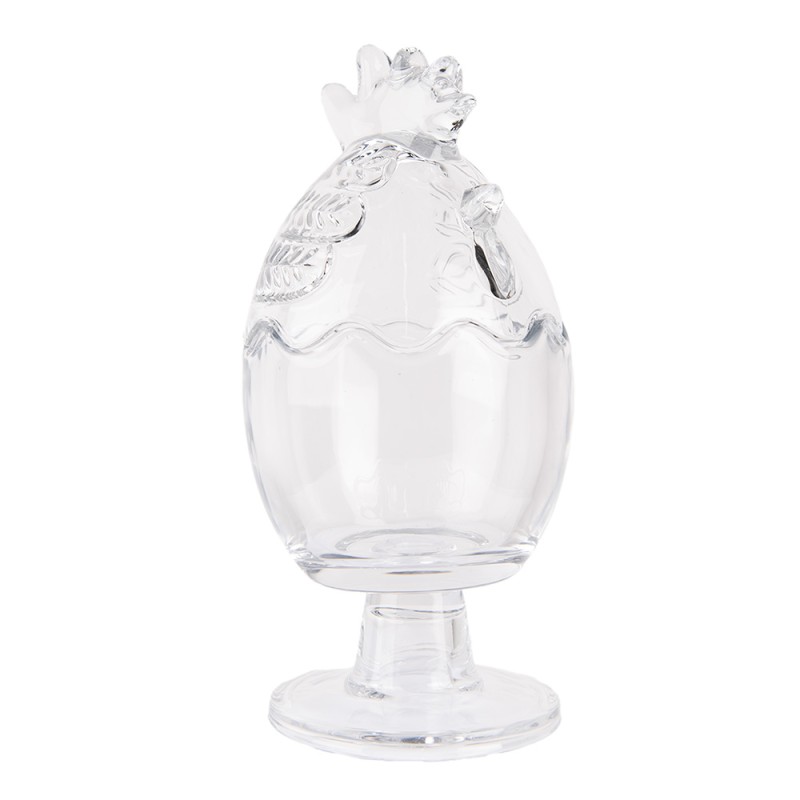 Clayre & Eef Pot en verre Poulet Ø 10x22 cm Transparent Verre