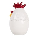 Clayre & Eef Barattolo di vetro Pollo Ø 8x14 cm Bianco Vetro