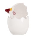 Clayre & Eef Barattolo di vetro Pollo Ø 8x14 cm Bianco Vetro