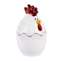 Clayre & Eef Glastopf Huhn Ø 6x9 cm Weiß Glas
