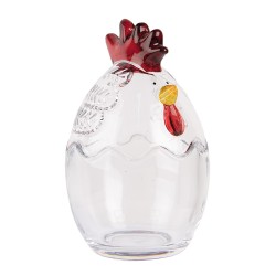 Clayre & Eef Glass Jar Chicken Ø 10x17 cm Transparent Glass