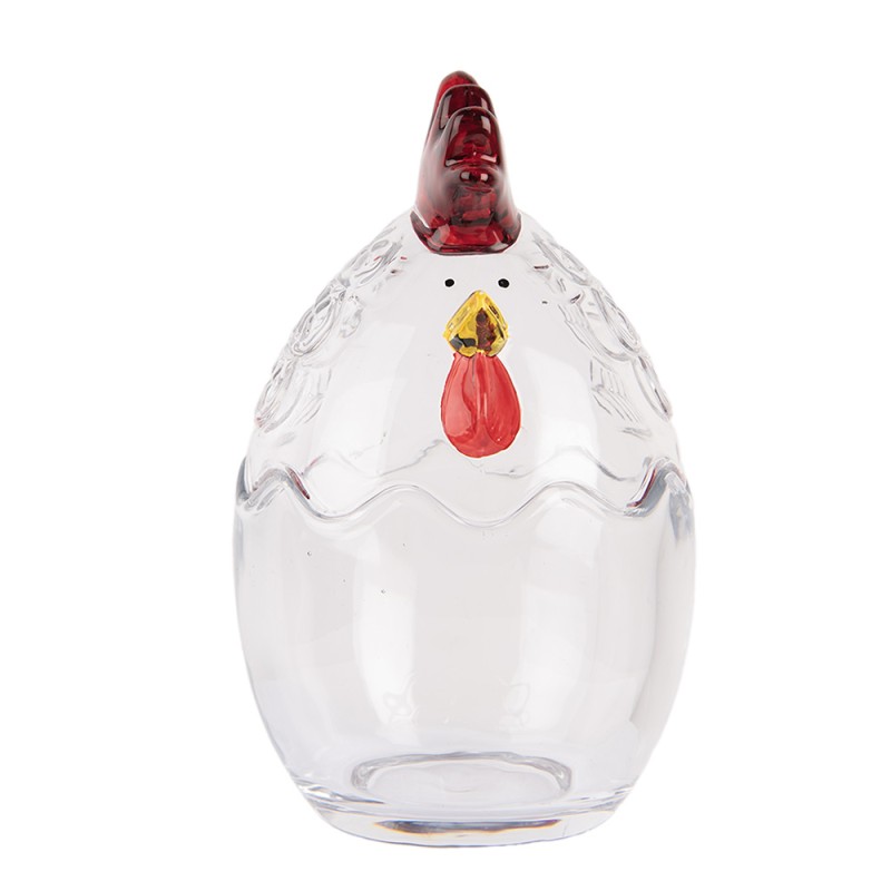 Clayre & Eef Glass Jar Chicken Ø 10x17 cm Transparent Glass