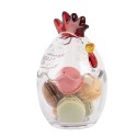 Clayre & Eef Glass Jar Chicken Ø 10x17 cm Transparent Glass