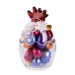 Clayre & Eef Barattolo di vetro Pollo Ø 8x14 cm Trasparente Vetro