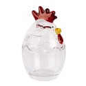 Clayre & Eef Pot en verre Poulet Ø 6x9 cm Transparent Verre