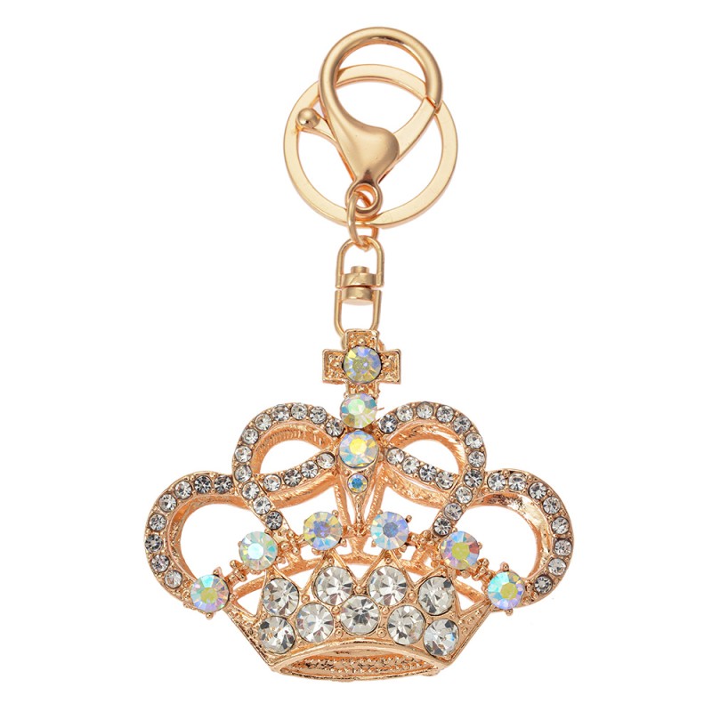 Clayre & Eef Keychain Crown 6x2x7 cm Gold colored Metal