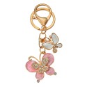 Clayre & Eef Keychain Butterfly 4x1x3 cm Gold colored Metal