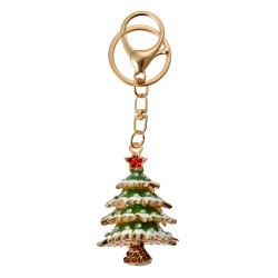 Clayre & Eef Portachiavi Albero di Natale 4x3x6 cm Color oro Metallo