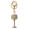 Clayre & Eef Keychain Wine glass 3x2x6 cm Gold colored Metal