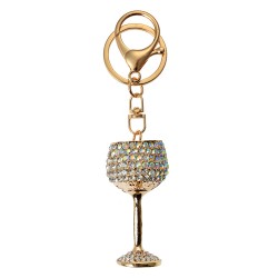 Clayre & Eef Keychain Wine glass 3x2x6 cm Gold colored Metal