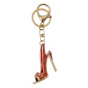 Clayre & Eef Keychain Shoe 4x2x6 cm Gold colored Red Metal