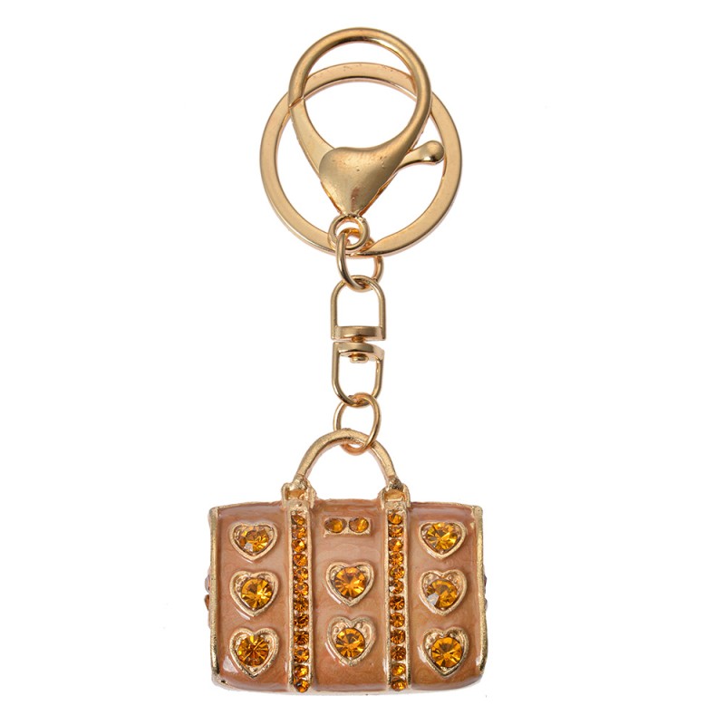 Clayre & Eef Sleutelhanger 4x2x4 cm Goudkleurig Metaal