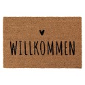 Clayre & Eef Deurmat 60x40 cm Bruin Kokosvezel PVC WILLKOMMEN