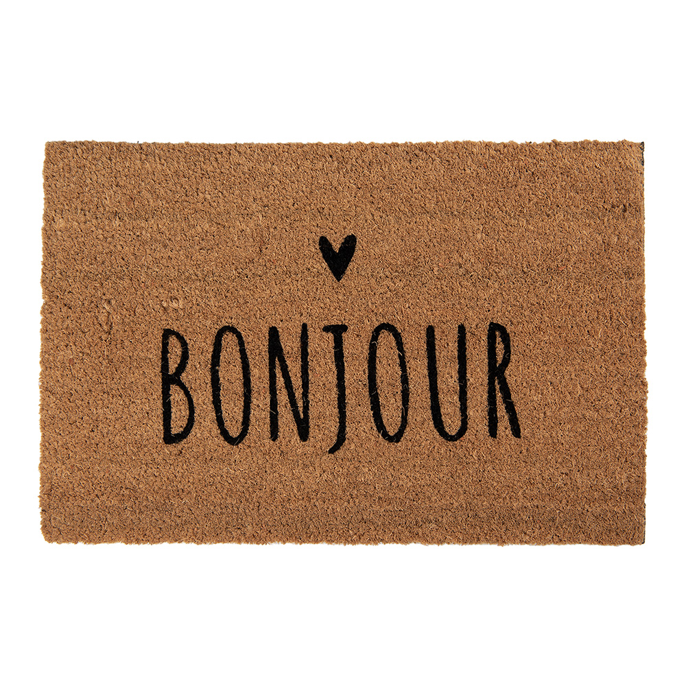 Clayre&Eef Deurmat 60x40 cm Bruin Kokos afbeelding